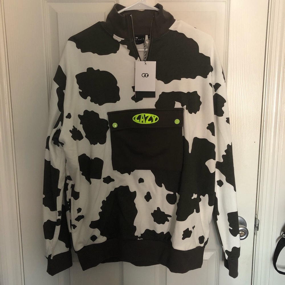 Lazy oaf cow half zip sweatshirt